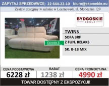 BYDGOSKIE MEBLE - TWINS - SOFA 3RF, SOFA Z FUN. RELAKS, SK. B 18 MIX